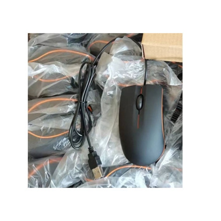 Mouse USB cu fir ultra-subtire, 1000 DPI, culoare neagra, set pentru laptopuri