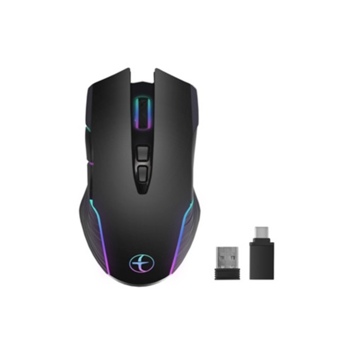 Mouse wireless Aquaforge, functie anti-somn, negru