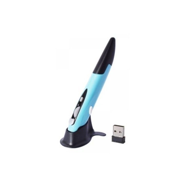 Mouse optic wireless tip stilou, 2.4Ghz, DPI ajustabil 800/1200/1600, pentru PC, laptop, notebook