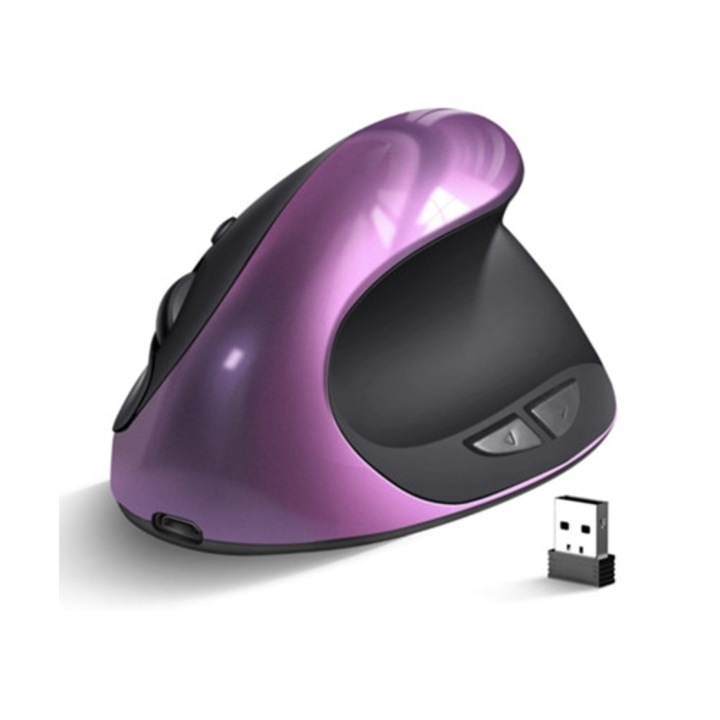 Mouse vertical ergonomic wireless drept, violet, Cuich
