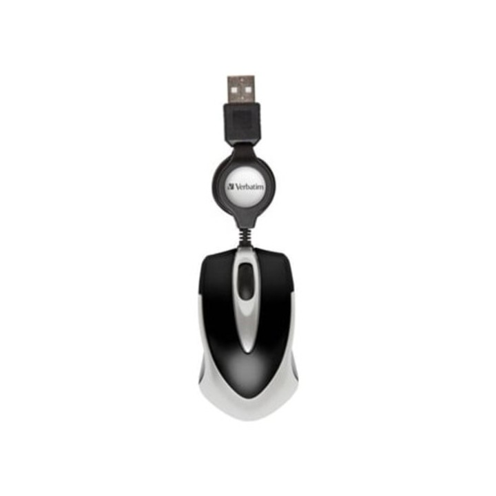 Mouse de calatorie VERBATIM Go Mini, cablu USB, 1000 dpi, negru