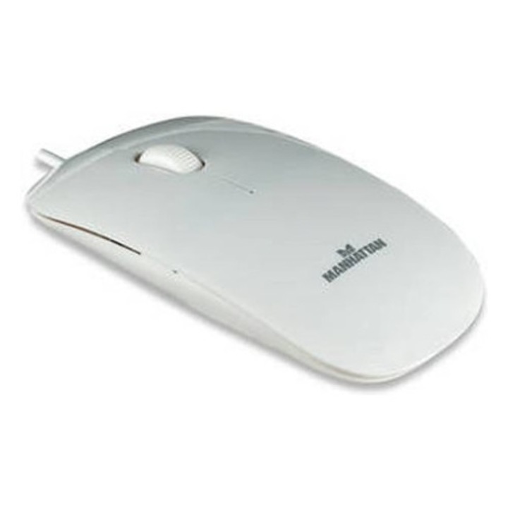 Mouse Silhouette MANHATTAN, USB, 1000 dpi, alb