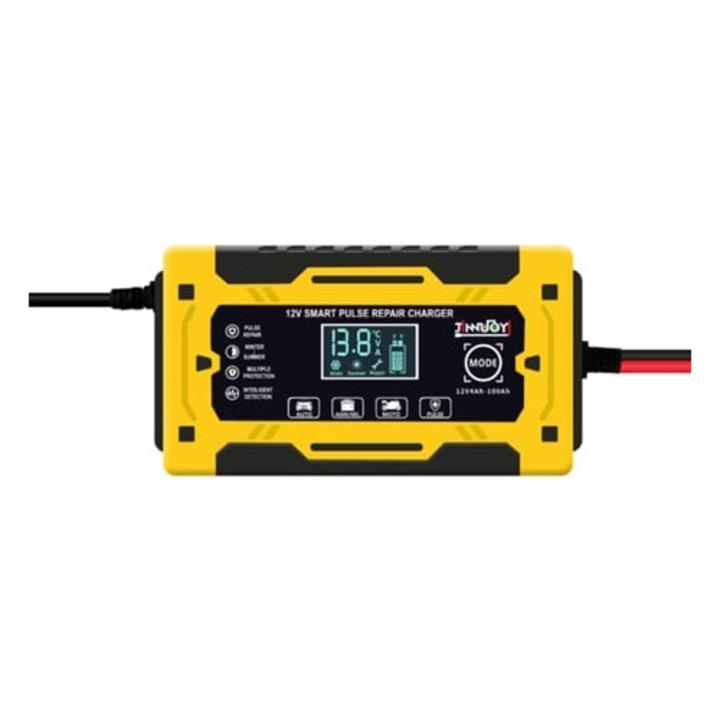 Redresor auto 12V, 6A, LCD, inteligent, pentru acumulatori cu plumb