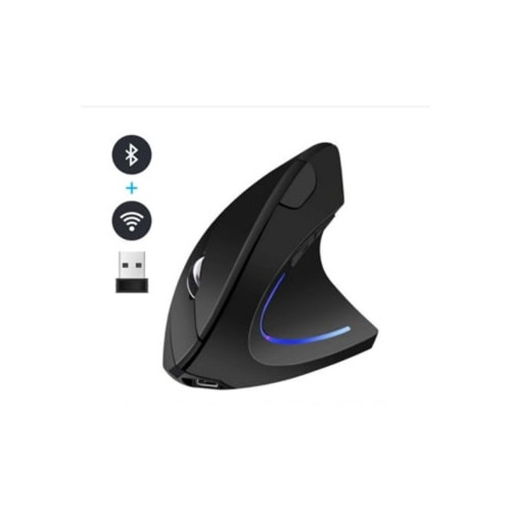 Mouse vertical wireless, 800/1000/1200/1600 DPI, ergonomic, USB