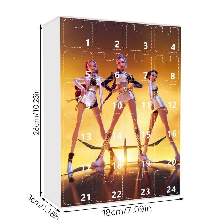 Karácsonyi adventi naptár, akril kulcstartó medál, KPOP Witcher