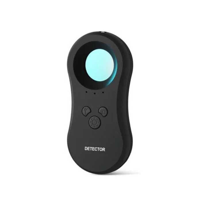 Detector portabil de camere ascunse cu alarma 3 in 1, negru