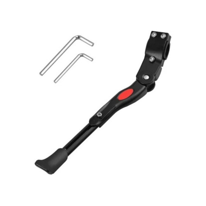 Стойка за велосипед от алуминиева сплав, регулируема, с черен гумен крак, универсална