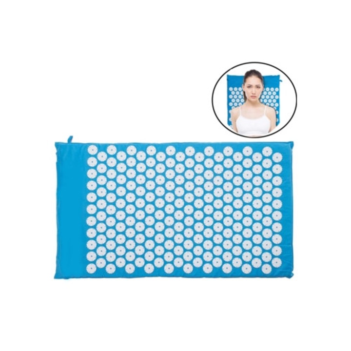 Saltea de presopunctura, 75x44cm, 7.140 tepi, albastru