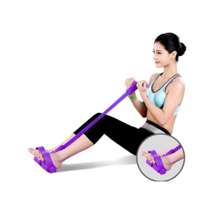 Banda elastica pentru antrenament abdominal, mov