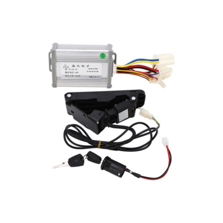 Kit controller motor cu acceleratie pentru bicicleta electrica, 36V 1000W, baterie litiu