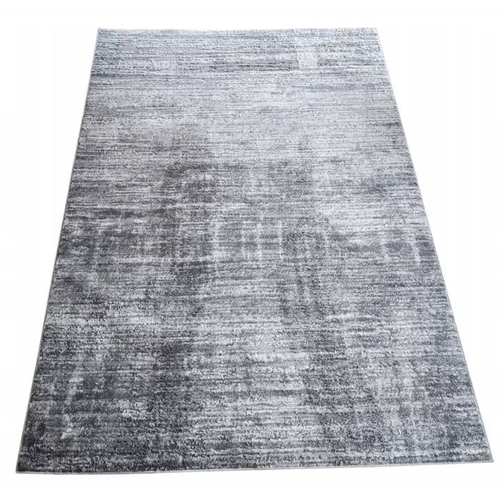 Covor, Monako, 160x220 cm, Modern, Marmura, beton, gri/crem, fir scurt, Plusat, pentru incalzire prin pardoseala, prietenos cu alergicii, 1650g/m2, polipropilena frise, Certificat Oeko-Tex