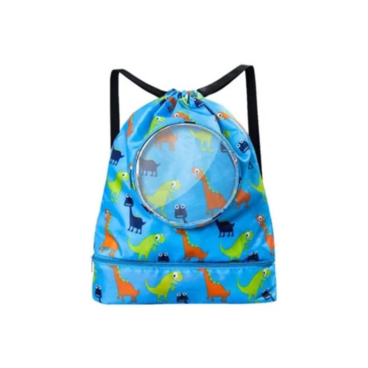 Nagy dinoszaurusz mintás úszó hátizsák, vízálló Oxford PVC anyag, állítható pánt, strandra, sporthoz