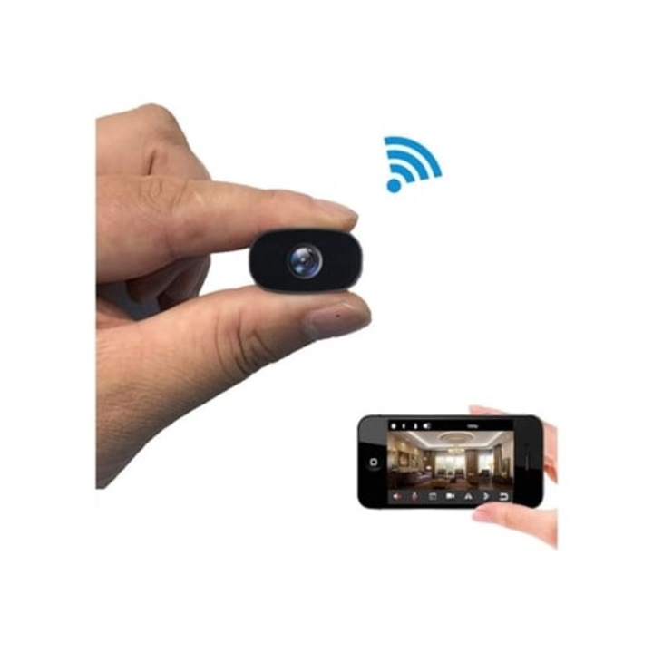 Camera spion mini HD 1080P, wireless, vizionare de la distanta, portabila