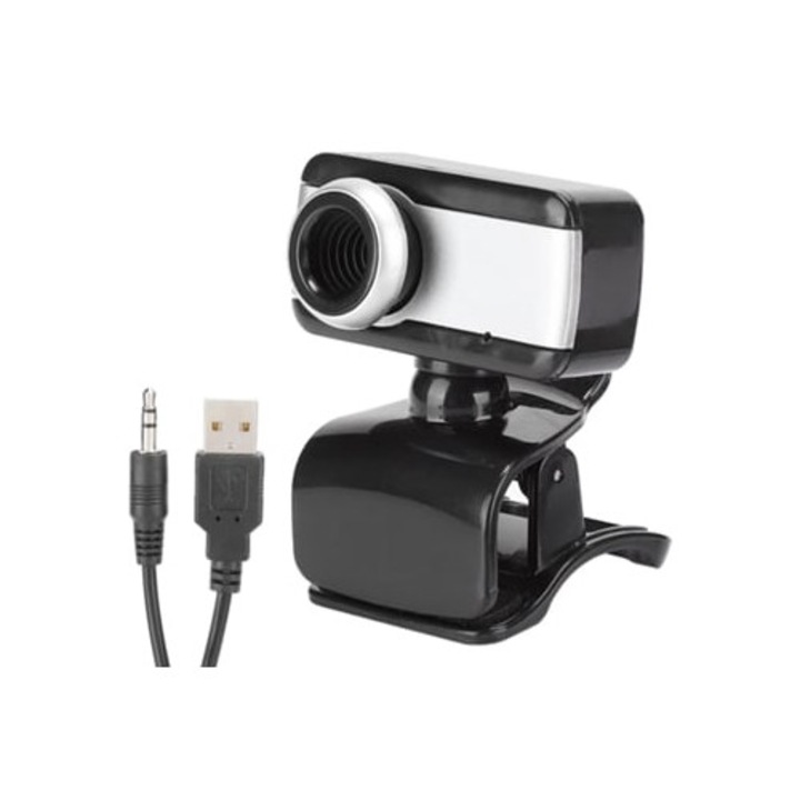 A3 webkamera beépített mikrofonnal, 480p, fekete
