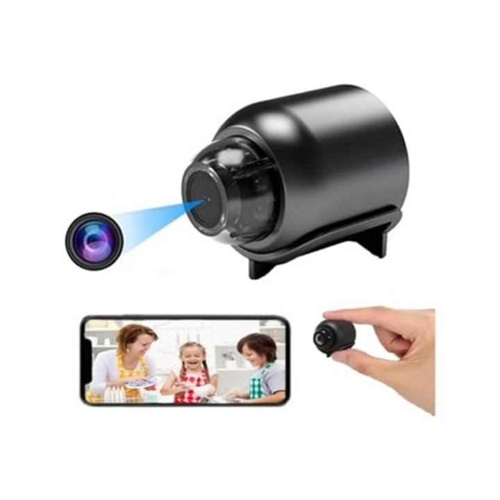 Мини камера за наблюдение X5 HD 1080P, дистанционно гледане, черна