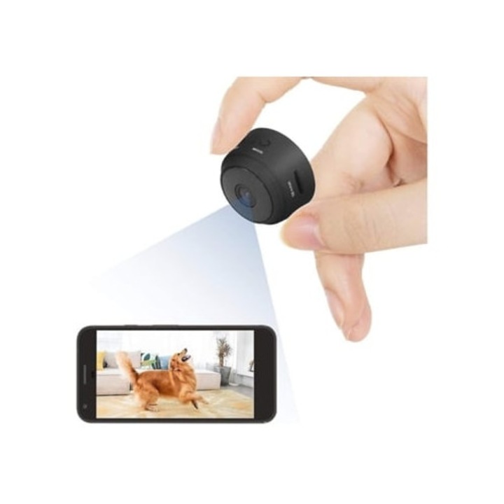 Camera spion mini, Full HD 4k, wireless, cu viziune nocturna