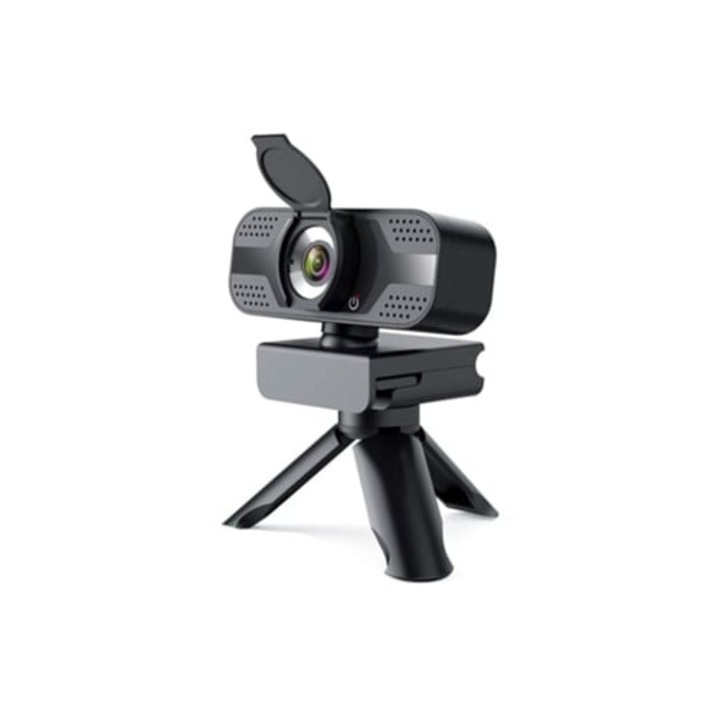 Webkamera mikrofonnal, 1080p HD, fekete, asztali számítógéphez