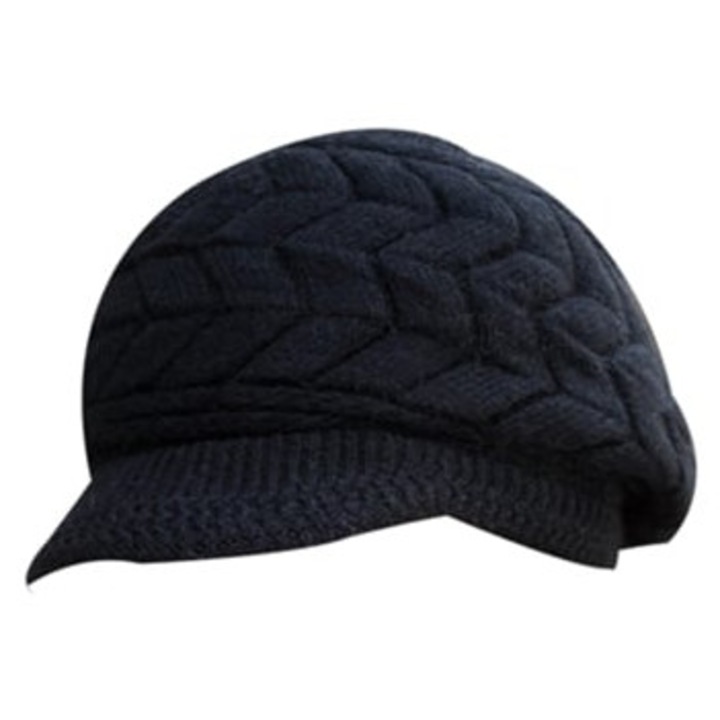 Női hétköznapi téli sapka vizorral, többszínű