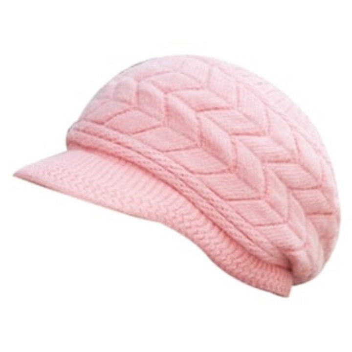 Női téli sapka, hétköznapi, napellenzővel