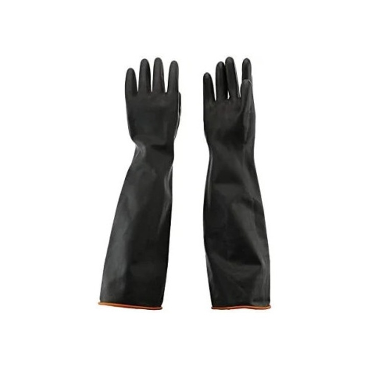 Védőkesztyű, latex, ergonómikus, sav- és lúgálló, gumiból, szett