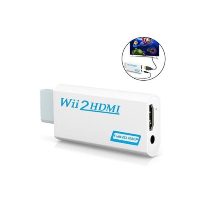 Adaptor HDMI pentru Wii, 3.5mm Audio Video, Gusshious