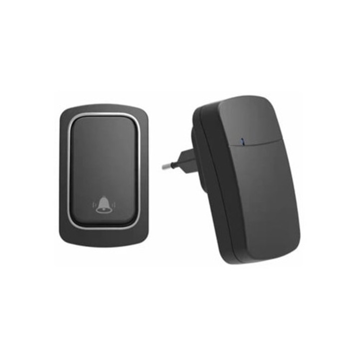 Sonerie wireless, buton cinetic, receptor interconectabil cu 38 melodii