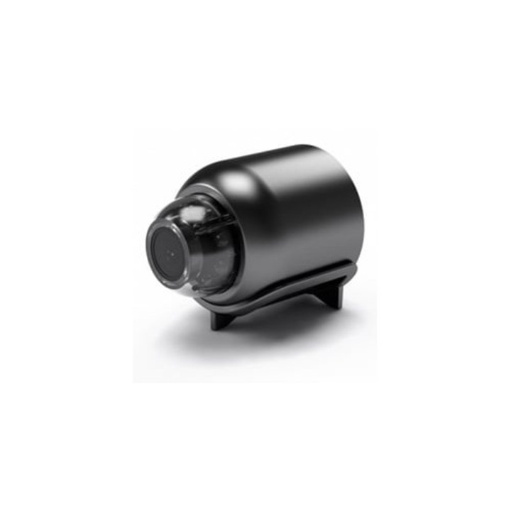 Мини камера за наблюдение, Wi-Fi, Нощно виждане, Наблюдение от телефон, Черен