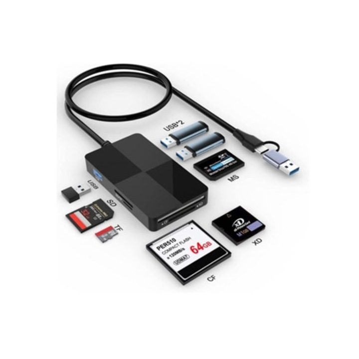 USB elosztó kártyanyílással, Gusshious, fehér