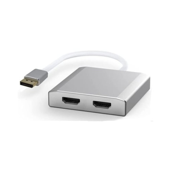 Hub Displayport la Dual HDMI, 4K, negru