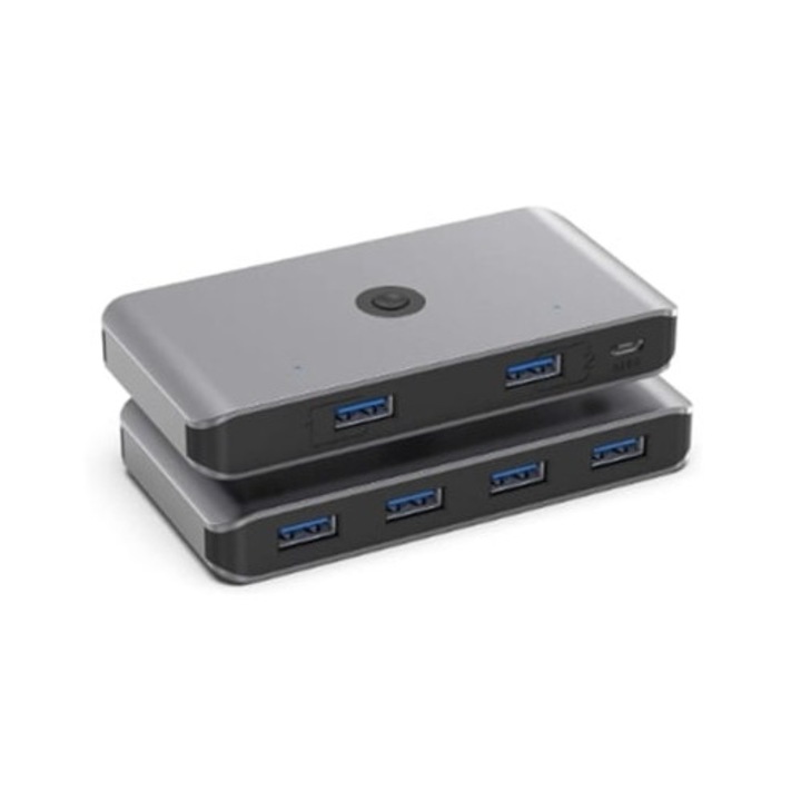 Switch KVM 4 Porturi USB 3.0 pentru 2 PC-uri