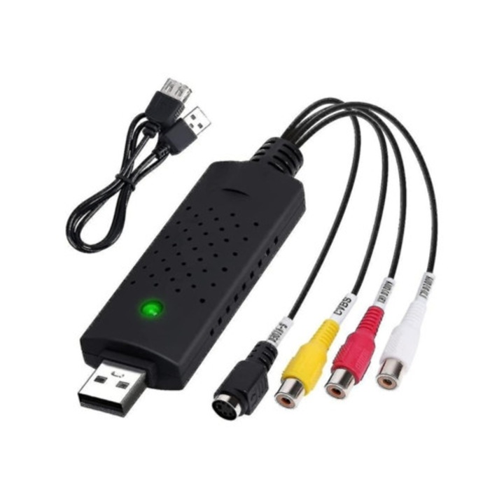 Конвертор VHS към цифров, USB кабел, трансфер Hi8, за Windows, черен