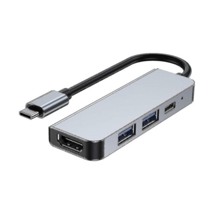 Hub USB C 4 az 1-ben, HDMI 4K, PD tápellátás, USB 3.0, 2.0, MacBook, Mac Pro, Mini, Surface Pro, Notebook