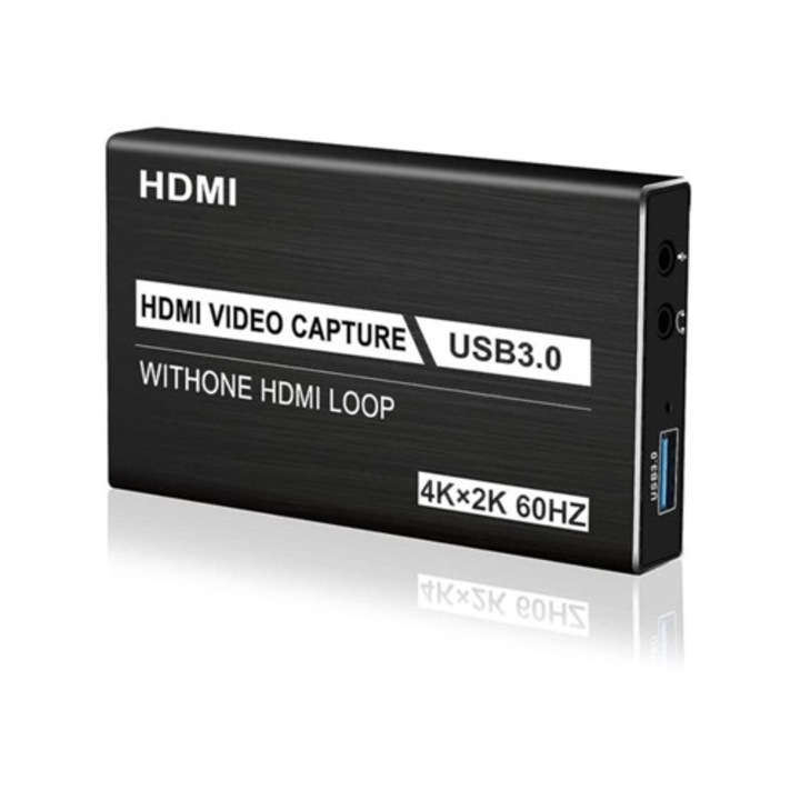 Card de captura audio video 4K, HDMI, USB 3.0, 1080p, 60fps, pentru streaming live