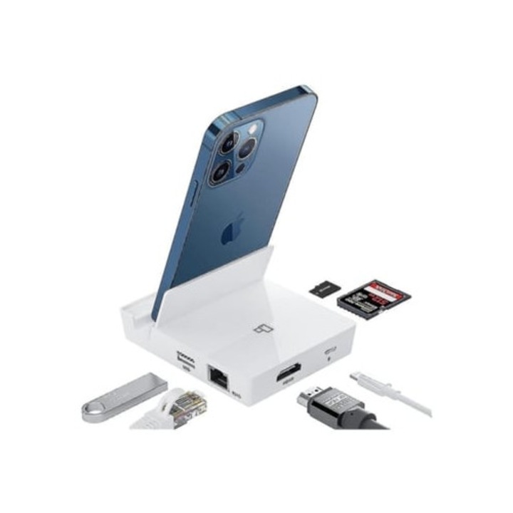 6 az 1-ben HDMI dokkoló állomás, digitális AV adapter, USB elosztó, RJ45