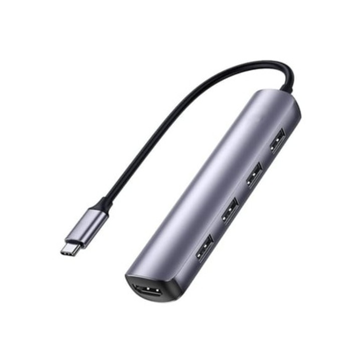 USB C - HDMI 4K Hub, 5 az 1-ben, 4 portos, Gusshious