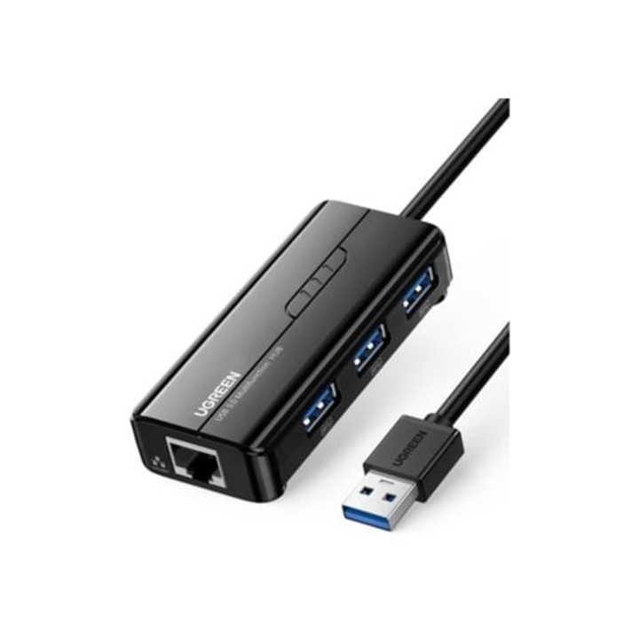 USB 3.0 Ethernet RJ45 1000Mbps Gigabit hub, kompatibilis Mac OS, Windows, Linux rendszerekkel