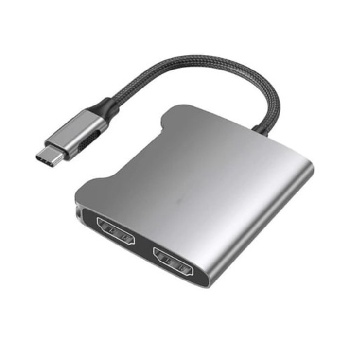 Adaptor USB C la HDMI pentru monitoare duale, 4K/30Hz