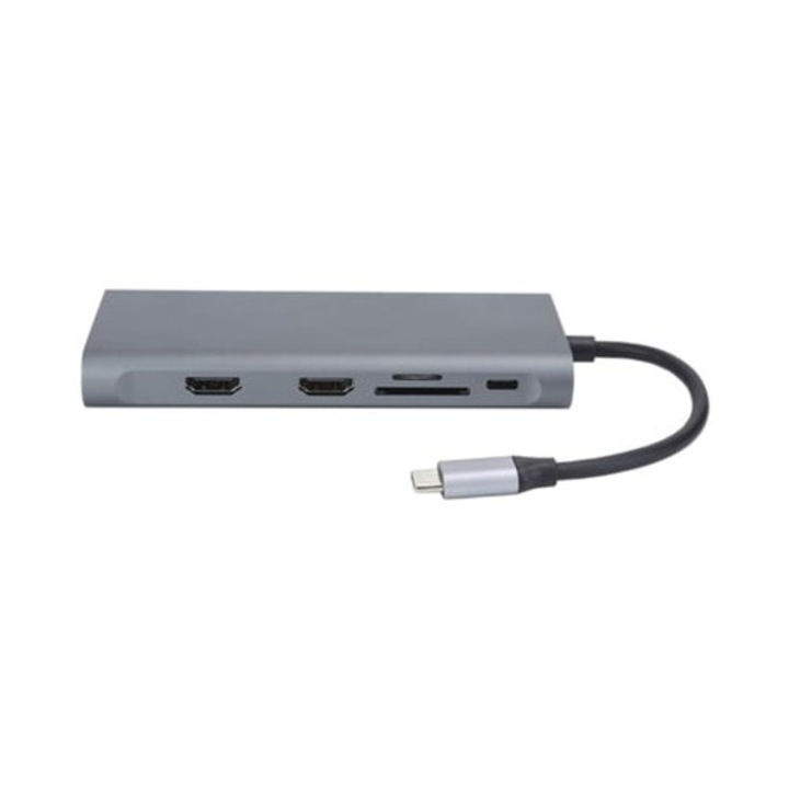 Többportos hub 12 az 1-ben USB 3.0-ról HDMI VGA PD-re laptophoz