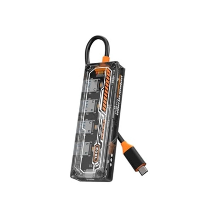 USB 3.0 elosztó Type-C adapterrel, 4 további port, Gusshious