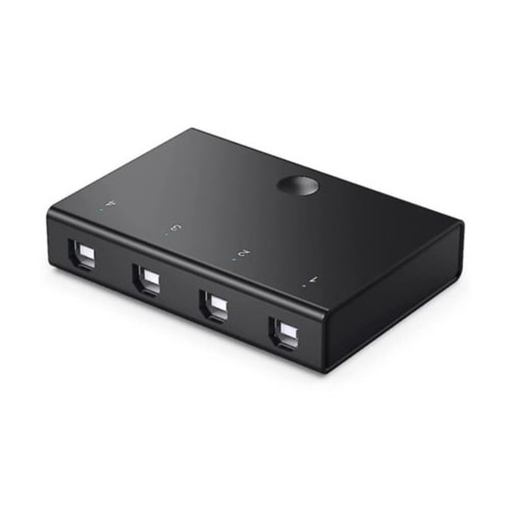 KVM Kapcsoló 3 Port 4 Kimenettel, Nyomtatóhoz, Billentyűzethez, Egérhez, Külső Lemezekhez, Gusshious