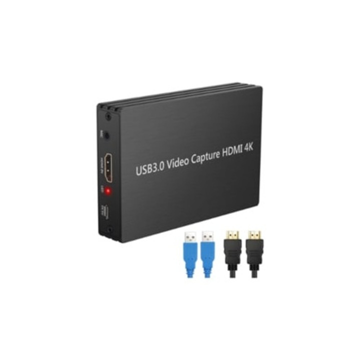 4K 30Hz HDMI видео карта за запис към USB 3.0, 1080p, с кабел за запис
