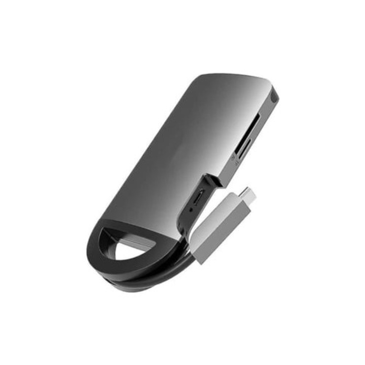Hub USB C 8 az 1-ben, 100W, 4K HDMI, 3 x USB 3.0, SD és Micro SD kártyaolvasó