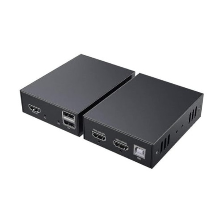 Extensor KVM HDMI USB PW HT225HK, 50m, Full HD 1080p, negru