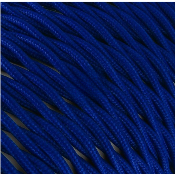 Cablu Textil Impletit, Sectiune 2 X 0, 75mm, 50m, Poliester, Albastru Safir, Tip FRRTX, Italia
