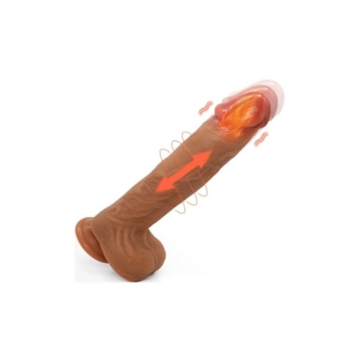 Puha szilikon dildó, 9 hüvelykes, erős tapadókorongokkal, 22x9cm