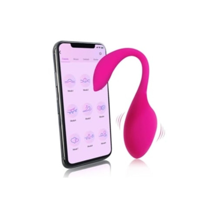 Vibrátor, rózsaszín, Bluetooth alkalmazásvezérléssel