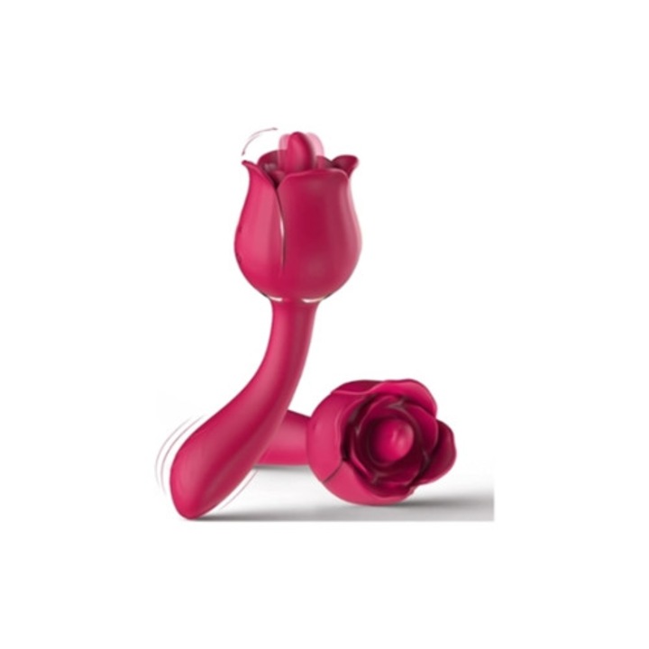 Rózsaszín vibrátor nőknek, mini, nyelvvel a csikló stimulálásához
