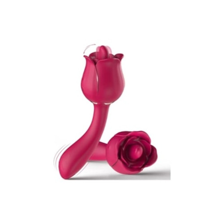 Rózsaszín mini vibrátor nőknek, nyelvvel a csikló stimulálásához