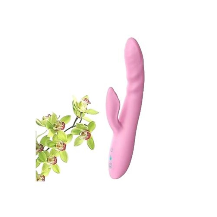 Többfunkciós vibrátor tapadókoronggal, hüvelyi stimuláció, szilikon, rózsaszín