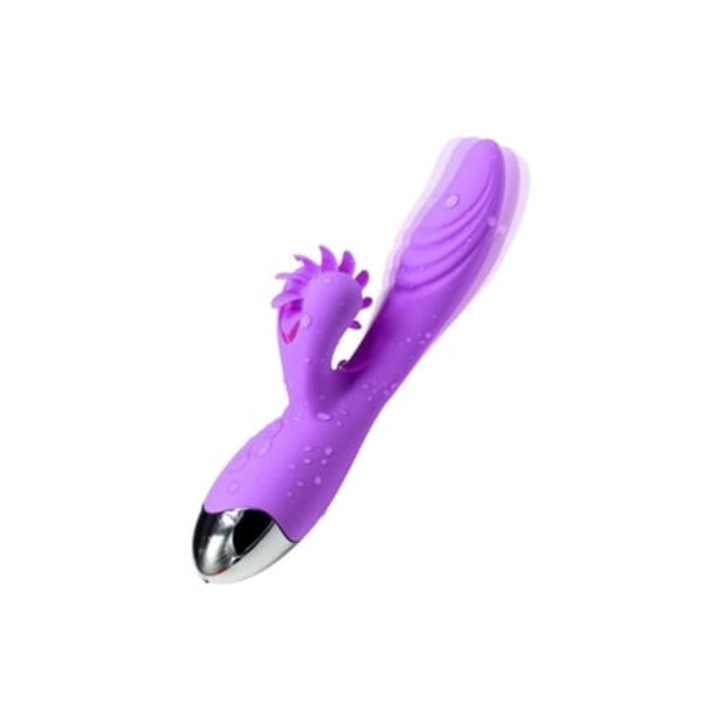 Automata vibrátor fűtéssel és forgással, lila